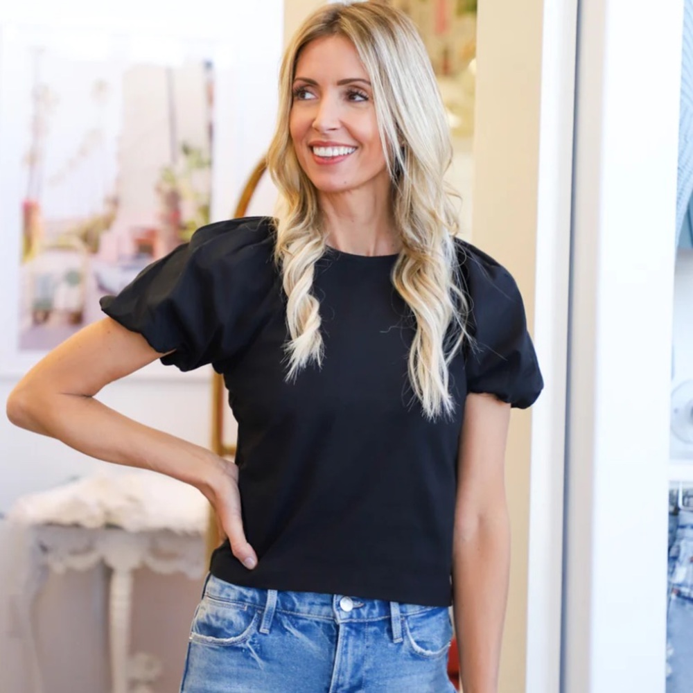 Frame Noir Puff Sleeve Tee Top